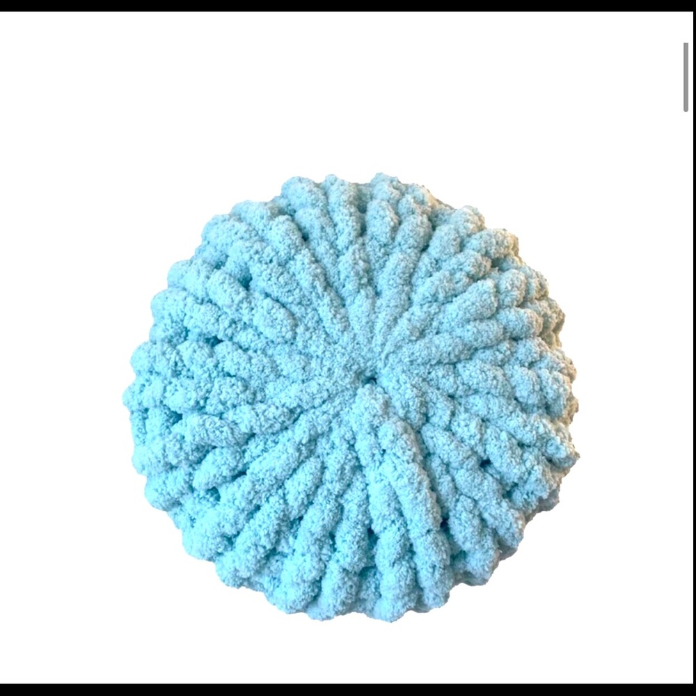 Light Ocean Blue Chunky Knit Pillow